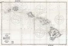 1939 Japanese World War II Pearl Harbor Attack Hawaii Nautical Navy Map Chart