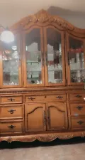 Beautiful New Very Deatailed Brown China Cabinet Very Nice Good For Any Storage