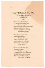 [WOMEN’S SUFFRAGE.] Suffrage Song, etc. handbill Prob. NY c. 1915