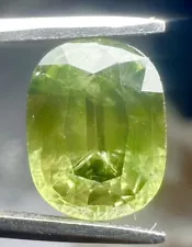 $3000 Natural Gem Nice Ceylon Yellow-Green Sapphire 3.16 Ct Oval Cushion Cut