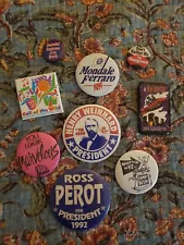 9 Vintage Buttons Lot (Political/Eugene,OR Celebration 92&93) Rare Finds!