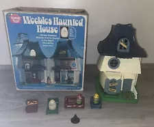 Vintage 1976 Hasbro Weebles Haunted House W/Box Ghost, 2 Figures, Witch Hat Furn