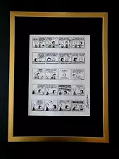 Charles Schulz + Signed Vintage 1968 Peanuts Snoopy Cartoon + New Frame 16x12in!