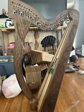 Muzikkon 29 String Boru & Trinity Irish Harp, Celtic Irish Lever Harp, Folk Harp