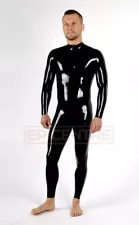 Men Latex Rubber Catsuit EASY-ON (Chlorinated). BLACK