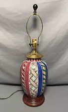 Vintage Wildwood Chinoiserie Porcelain Ginger Jar Vase Table Lamp 27.5"H