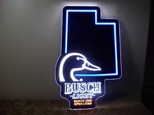 Busch Light Beer Quack One Open Ducks Unlimited LED Lighted Sign UTAH DU Hunting