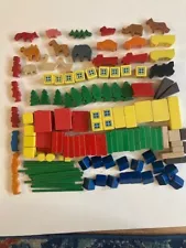 Mini Vintage Juri German building blocks farm animals trains trees cars used