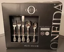 ONEIDA MICHELANGELO BNIB 45 PIECE 18/10 ULTRA PREMIUM STAINLESS STEEL SVC FOR 8