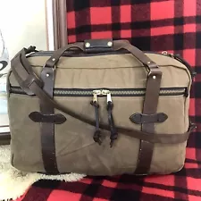 Vintage Filson 243 Rugged Twill Pullman Bag Tan Talon Zip Excellent Made in USA