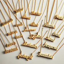 Jewelry Signature Name Necklace 18K Gold For Woman Mom Girl With Gift Bag Xmas