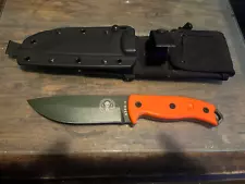 ESEE Model 5 Fixed Knife OD Green 1095HC /orange g10 molle backer never used