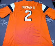 Patrick Surtain II #2 Broncos FUSE Orange Sewn Stitched Jersey.