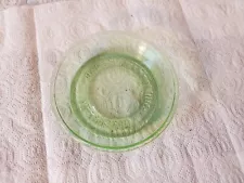 5-1/2" Green Glass Bowl Oakes Manufacturing Tipton Indiana Poultry Equipment