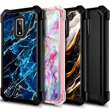 For BLU View 4 (B135DL) Phone Case Full Body Shockproof Cover w/ Tempered Glass