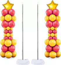 New ListingBalloon Column Stand Set of 2, 6.6Ft Adjustable Balloon Stand Kit with Base Tele