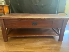 Solid oak coffee table