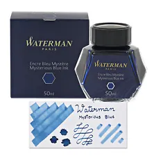 Waterman Bottled Ink for Fountain Pens in Mysterious Blue - 50mL - 51060W6