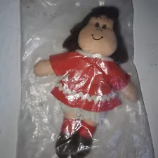 Hallmark Little Lulu Doll Stuffed Toy 6" Vintage 1970’s Yarn Hair Red Dress