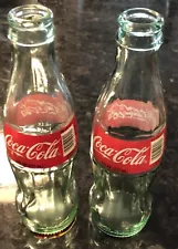 Coca-Cola 8oz Empty Glass Bottles 2009 &2010