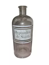 Old Glass Pharmacy Bottle Hypo Sodium Thiosulfate