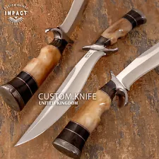 IMPACT CUTLERY 1-OF-A-KIND CUSTOM BOWIE KNIFE CAMEL BONE HANDLE