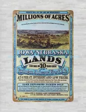 interior styles Millions of Acres Iowa & Nebraska Land for Sale metal tin sign