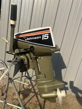 Johnson 15" Tiller 15hp Outboard Motor Electric Start Excellent Cond 1975 (SC)