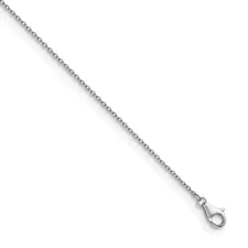 Platinum 1.1mm Solid Cable Chain Necklace 20" for Women 2.61g