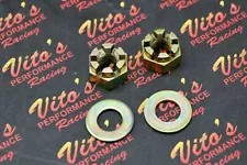 2 x front spindle castle hub nuts + washer Yamaha Banshee Blaster Warrior Raptor