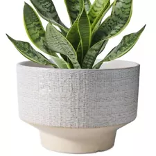 Ceramic Planter Pot Round Plant Pot for Indoor Plants Outdoor 10 Inch White