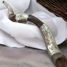 SALE Shofar Shema Israel Silver Plated Kudu Horn 40" Shma Yisrael Hebrew + BAG