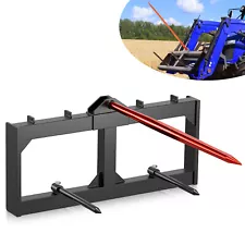 3000LBS 49" Hay Spear Bale Spears Skid Steer Loader Tractor Attachment