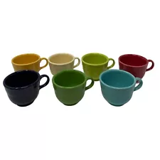 Vtg Homer Laughlin Fiestaware Colorful Coffee Mug Cup Set 7 Variety Colors.