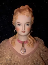 Reproduction Antique Parian Shoulder head Doll Signed Clara Wade 18" Clarmaid