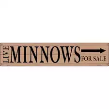 Live Minnows For Sale Right Novelty Metal Street Sign