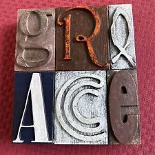 GRACE Letterpress Wood Type Printers Blocks 8" x 7" ~The Faith Collection ~ NIB