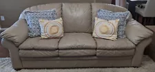 Tan Sofa And Sofa Chair For Sale