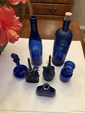 SALE Bottles Set 7 Decorative Glass Variety See Description