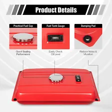 18.9L Red Rectangular 5-gallon Fuel Tank Iron Gas Fuel Tank With Switch Gauge