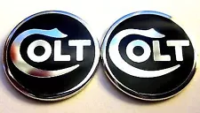 Colt Firearms Factory 5/8th inch Black Enamel & Nickel Colt Grip Medallions