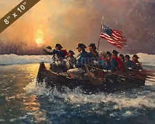 George Washington crossing the Delaware River Oil painting 8x10 Print