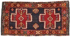 Tribal Geometric Vintage Oriental Rug 1'5X3'9 Heriz Serapi Kitchen Decor Carpet