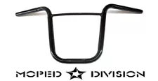 BLACK CLASSIC 7/8" MOPED HANDLEBARS W/ CROSSBAR Puch Macho Tomos Quadro