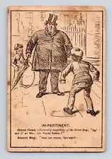 Victorian Trade Card Union Pacific Tea Street Urchins Cartoon Ad for Sat Sale