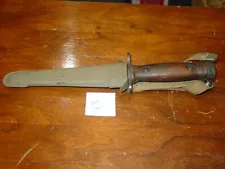 Wood Handle M1 Carbine Bayonet w/ Scabbard