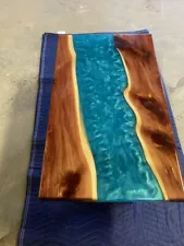 cedar epoxy river style coffee table 34.5X20in 1 1/8 thick 17.5in high.