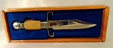 VINTAGE REPLICA BOWIE KNIFE WOOD HANDLE 8 3/4" LONG