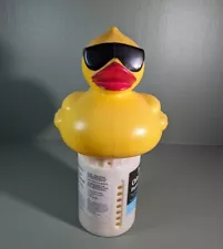 Swimming Pool rubber ducky chlorinator tilts when in need of refilling 3" tabs