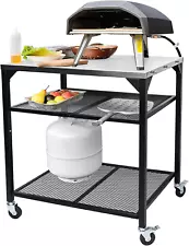 Pizza Oven Table Cart for Ooni, Ninja Woodfire, Blackstone, Cuisinart Pizza Oven